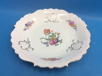 Porcelain Painted Floral Display Bowl