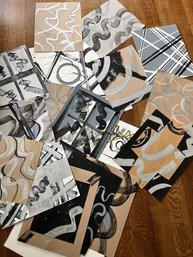 A Large Collection Of Original Geometrics- Acryllics On Paper And Canvas