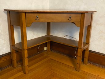 Vintage Wooden Corner Desk Table