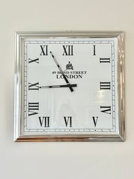 49 Bond Street Nickel Plated Wall Clock