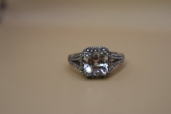 925 Sterling With Clear Stones Signed 'STS' Chuck Clemency Ring Size 11