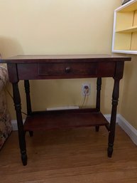 Wood Side Table With Drawer