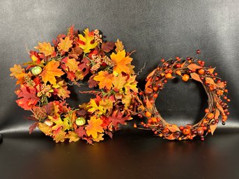 Autumnal Decor: A Pair Of Tasteful Fall Wreaths