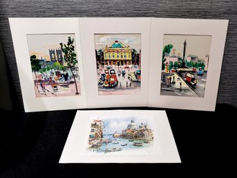 Four Matted Prints Ready For Framing