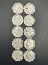 10 Miscellaneous Silver Roosevelt Dimes