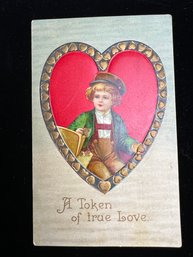 Antique Valentine's Day Postcard 'A Token Of True Love'