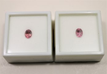 Pair Of Matching 1.10 Carat Loose Pink Tourmaline Gemstones