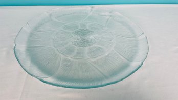 Glass Floral Serving Dish