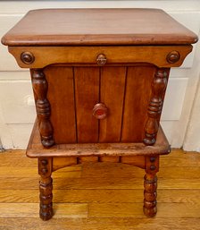 Vintage Maple End Table With Drawer
