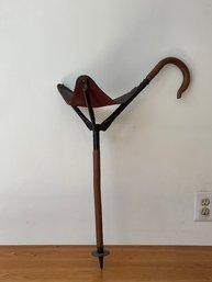 Vintage Walking Polo Stick-Hunting Chair-Fishing-Shooting-Chair Wooden Foldable Cane