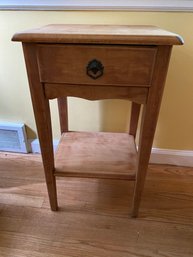 Light Wood Side Table With Drawer