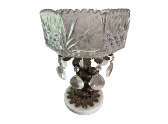 Ornate Large Cut Glass Crystal Compote/vase