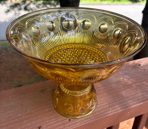 MCM Bartlett Collins Amber Footed Compote Bowl 8.5' Height No Issues