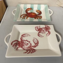 Sketch Red Crab And Crab Stripe Designed By Maxcera Made In China Serving Trays. DS - D3