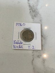 1936 D Buffalo Nickel (t-2) 171