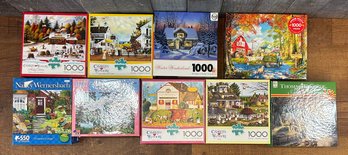 Large Lot Of Puzzles