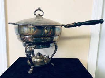 Vintage Silver Plate Warming Chafing Dish 1 Of 2