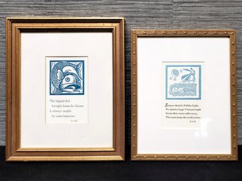 Two Prints In Gold Frames D.A.W.