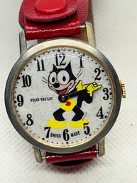 ULTRA RARE Original 1971 SHEFFIELD FELIX THE CAT Swiss Mechanical Wristwatch- Sold For $632!