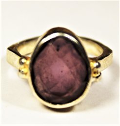 Sterling Silver Contemporary Amethyst Ladies Ring Size 7