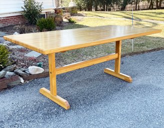 A Modern Oak Trestle Table - Dining, Craft, Work Table...You Name It!