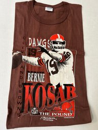 NOS No Tags Never Worn 1990 STARTER Made In USA Cleveland Browns Dawgs Bernie Kosar #19 Tee Shirt  READ