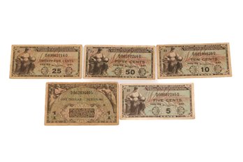 Military Payment Certificate Collections - 5, 10, 25, 50 Cents & $1