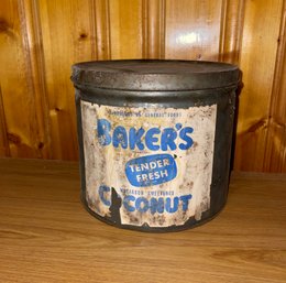 Vintage Bakers Coconut Tin Storage Container