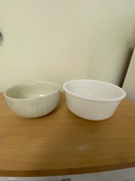 2 Piece Milk Glass Bowls