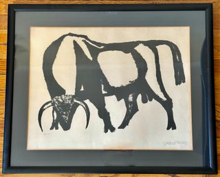 Joaquin Vaquero Turcios Original Lithograph Of Toro Bull, Signed & Numbered, Spain