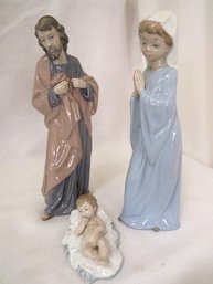 3 Porcelain Ceramic Nativity Figurines By NAO