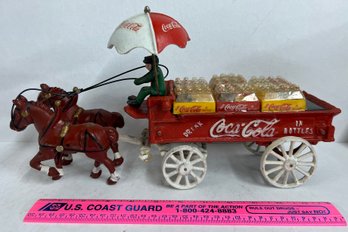 Vintage Cast Iron Coca-Cola Horse And Buggy