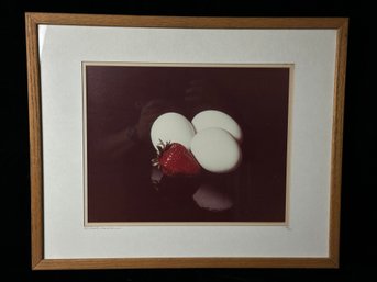 Pencil Signed Still Eggs And Strawberry