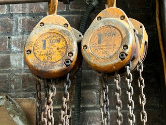 A Pair Of 1 Ton Chain Hoists