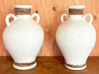 A Pair Of Large Italian Glazed Terra Cotta Amphorae - 'Brazil' - C