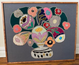 Vintage Embroidered Fabric Collage