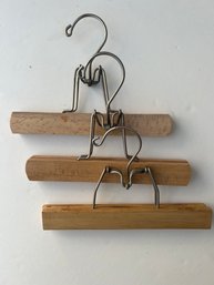 Lot Of Three Vintage Wooden Hangers