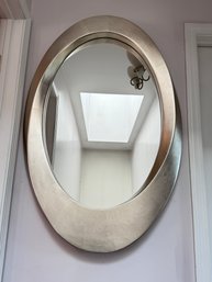 Artmax Contemporary Silver Leaf Oval Accent / Wall Mirror