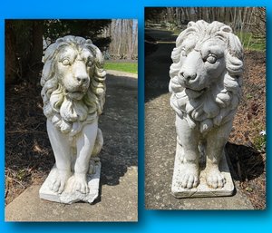 Gorgeous Vintage Pair Of Very Heavy Lions