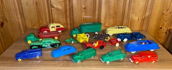 Set Of Vintage Plastic Toy Cars - Hubley/BHS/renway