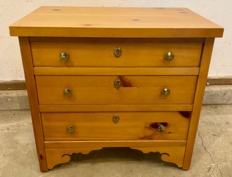 Three Drawer Lane Pine Side Table