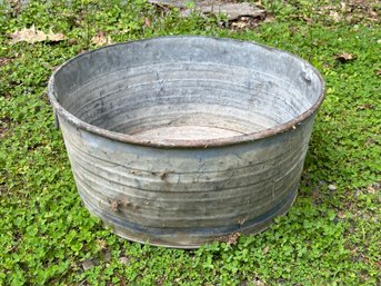 A Vintage Tub In Galvanized Metal