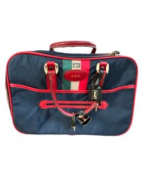 Vintage 1980s Lark Expandable Carry-on Bag  Made In Italy  20x14x9