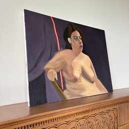 An Original Portrait On Canvas- Female Nude- 24 X 18