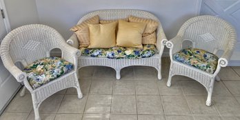 Cottage Wicker Settee And Chairs (3)