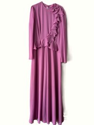 David Morris Vintage 1970s Ruffle Dress In Orchid