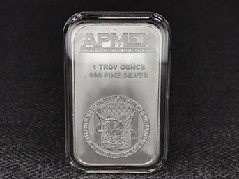 ONE TROY OUNCE - 999. PURE SILVER - APMEX Solid 1ozt Pure Silver - INGOT - BULLION - 999. Pure Silver