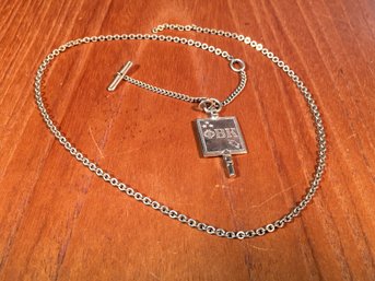 Vintage 1949 HARVARD Phi Beta Kappa Key Pendant & Chain - Unsure Is Gold Or Now - Test Was Inconclusive