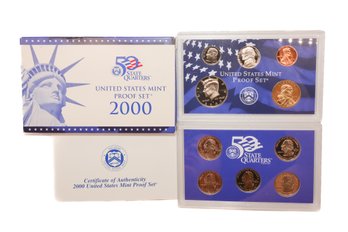 2000 U.S. Mint Proof Set With COA - 10 Coins - In Original Packaging