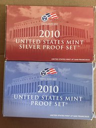 Beautiful Combo 2010 Silver Proof Set And 2010 Proof Set